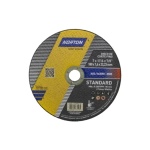 Disco corte 180 × 1,6 × 22,23 (7 × 1/16 × 7/8) inox standard 66252850173 Norton