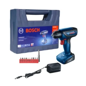 Parafusadeira / furadeira 15 N·m 12 V com 1 bateria de 1,5 Ah embutida GSR 1000 smart com 33 acessórios e maleta Bosch
